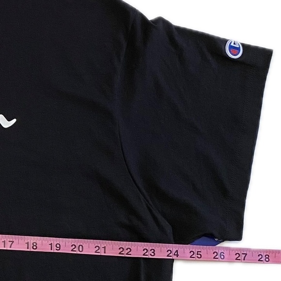 Champion Short-Sleeve T-Shirt, Script Logo, Black, Cropped, Relaxed/Boxy 2XL NWT - Picture 11 of 14